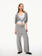 SilkTouch - Women's Contrast Balloon Sleeve Cropped Knit Set