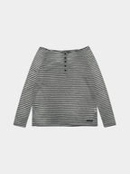Greystorm - Women's Lightweight Striped Off-Shoulder Long Sleeve T-Shirt