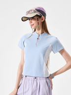 ChillCanopy - Women's UPF50+ Protection Antibacterial Half-Zip T-Shirt