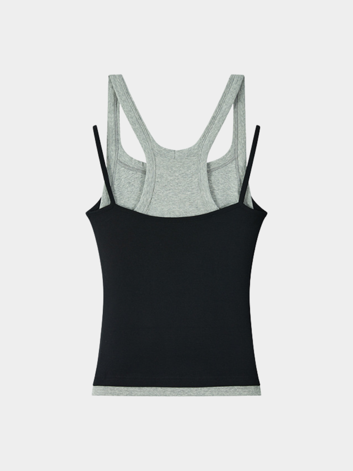 Caveveil - Women's Faux Two-Piece Ribbed Tank Top